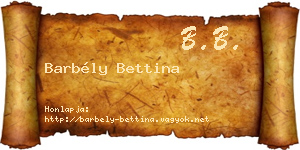 Barbély Bettina névjegykártya